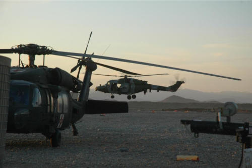 British Lynx helicopter at the FOB 