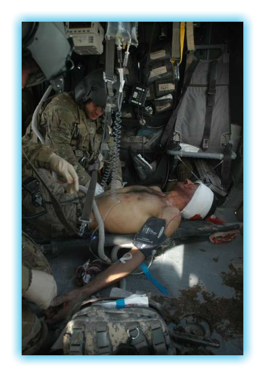 Refueling the helicopter after mission completion